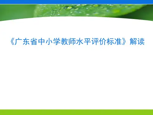 广东省中小学教师水平评价标准解读