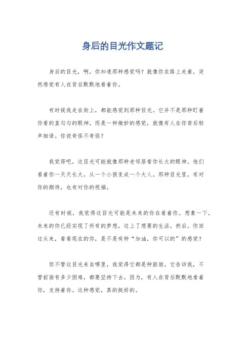 身后的目光作文题记