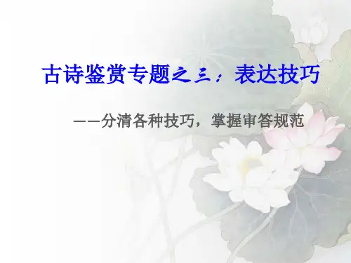 2020年高考高中语文复习古诗鉴赏专题之三：表达技巧
