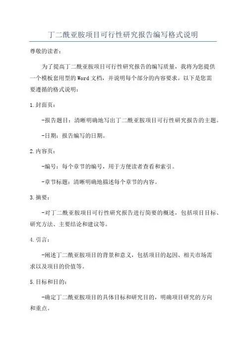 丁二酰亚胺项目可行性研究报告编写格式说明