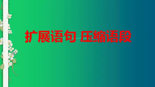 2023年中考语文三轮冲刺专题扩展语句压缩语段课件(40张)