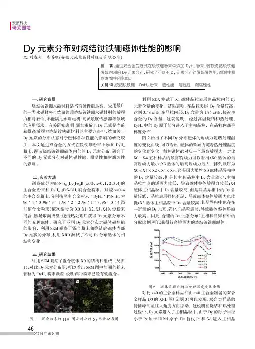 Dy元素分布对烧结钕铁硼磁体性能的影响