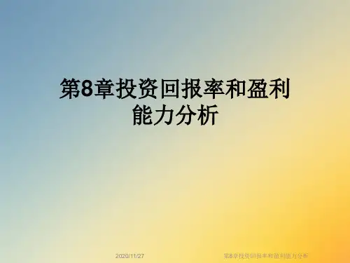 第8章投资回报率和盈利能力分析