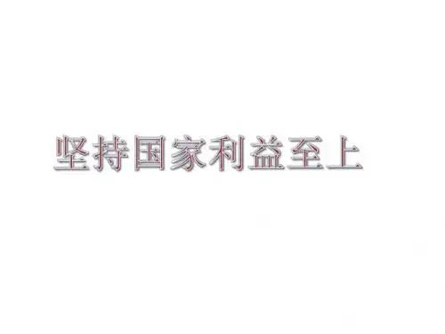 道德与法治8-2坚持国家利益至上