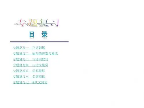 中考语文复习资料技巧篇(第一轮)中考各题型复习方案