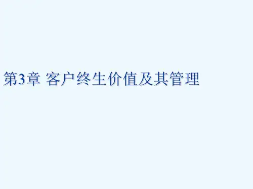 客户关系管理客户终生价值及其管理