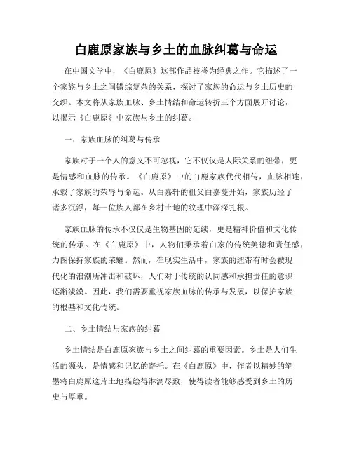 白鹿原家族与乡土的血脉纠葛与命运