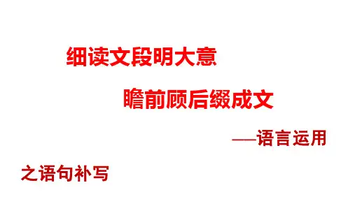 语言运用之语句补写 课件20张-高考语文二轮复习