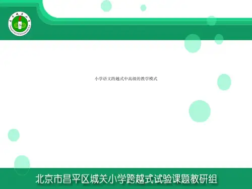 小学语文跨越式中高级的教学模式