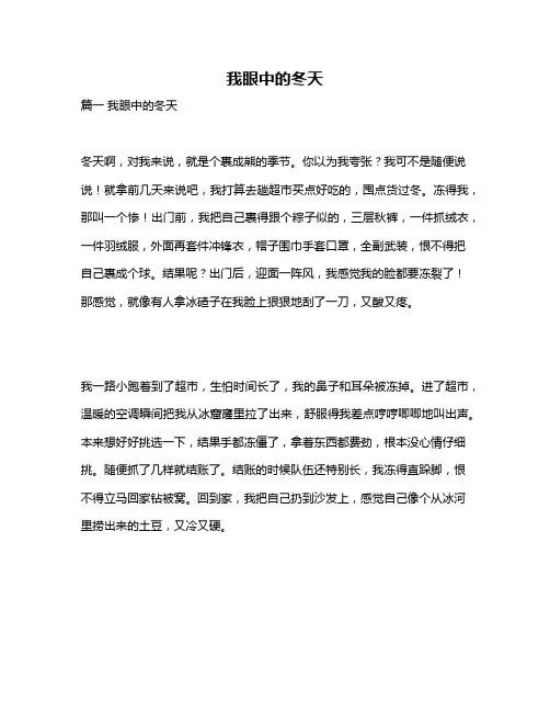 作文《我眼中的冬天》