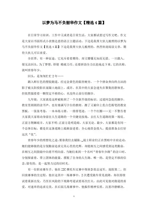 以梦为马不负韶华作文(4篇)
