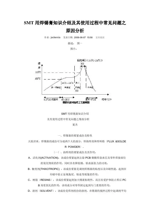 SMT用焊锡膏知识介绍及其使用过程中常见问题之原因分析