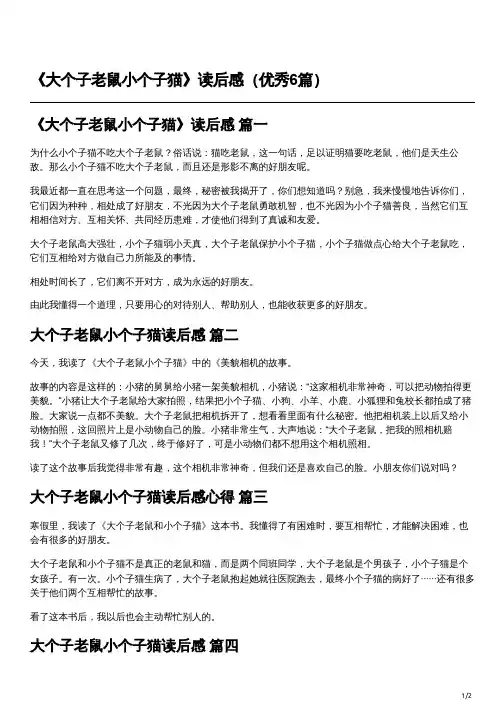 大个子老鼠小个子猫黑白世界读后感