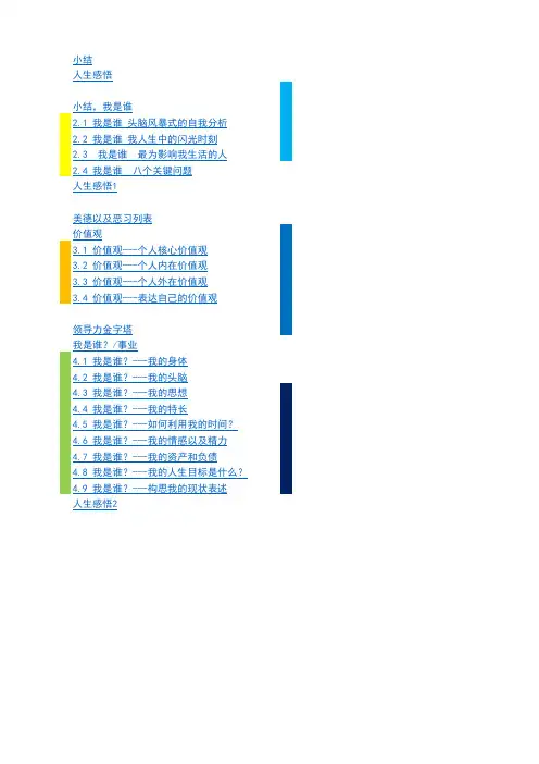 一纸式人生规划 中的所有表格,excel格式