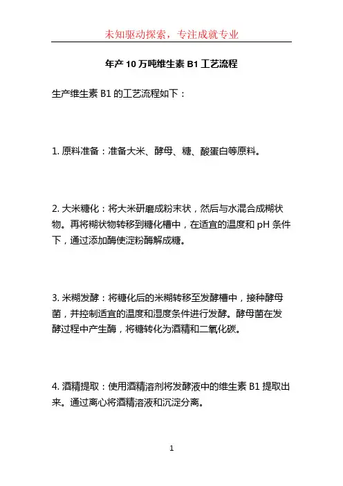 年产10万吨维生素B1工艺流程 (2)