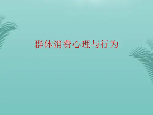 【推荐文档】群体消费心理与行为PPT