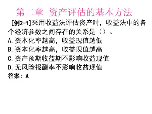 资产评估专业基础    第二章  资产评估的基本方法