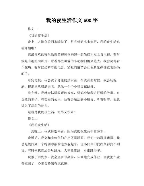 我的夜生活作文600字