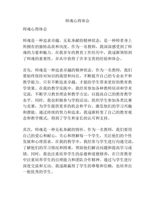 师魂心得体会