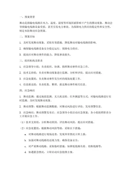 防舞动应急预案