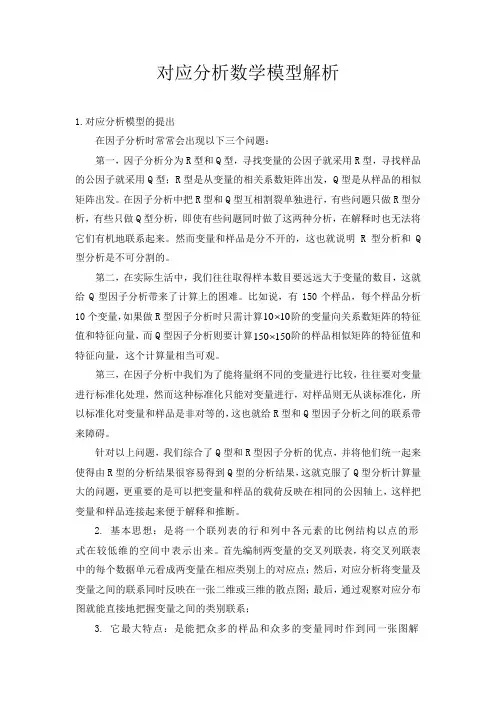 对应分析数学模型解析
