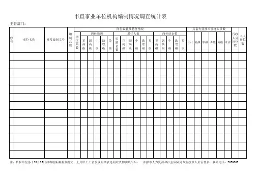 事业单位专业技术人员统计表
