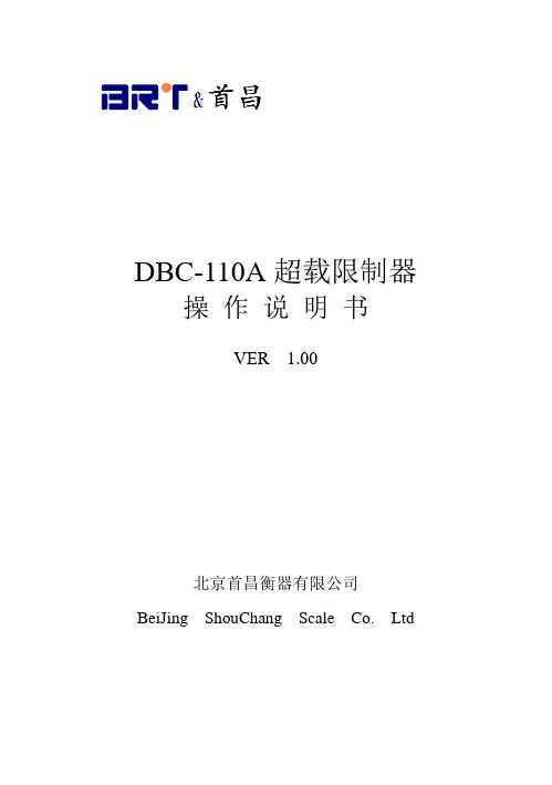 DBC超载限制器110A说明书V2.00