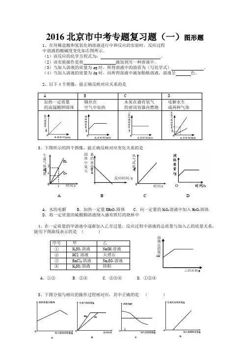 2016北京市中考专题复习题1