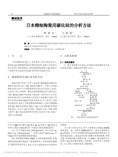 日本精细陶瓷用碳化硅的分析方法