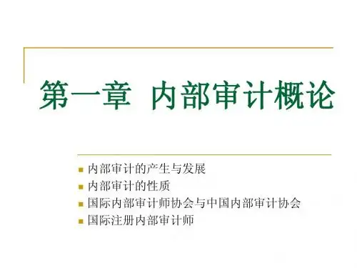 第一章  内部审计概论