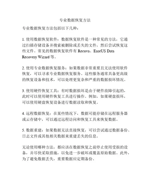 专业数据恢复方法