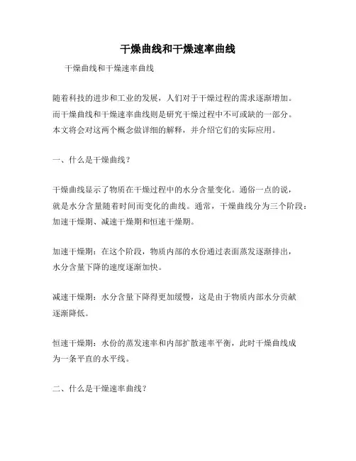 干燥曲线和干燥速率曲线
