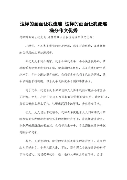 这样的画面让我流连 这样的画面让我流连满分作文优秀