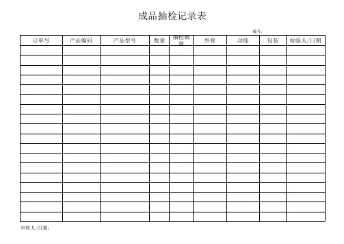 成品抽检记录表