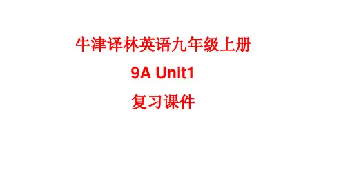 牛津译林英语九年级上册9AUnit1单元复习课件
