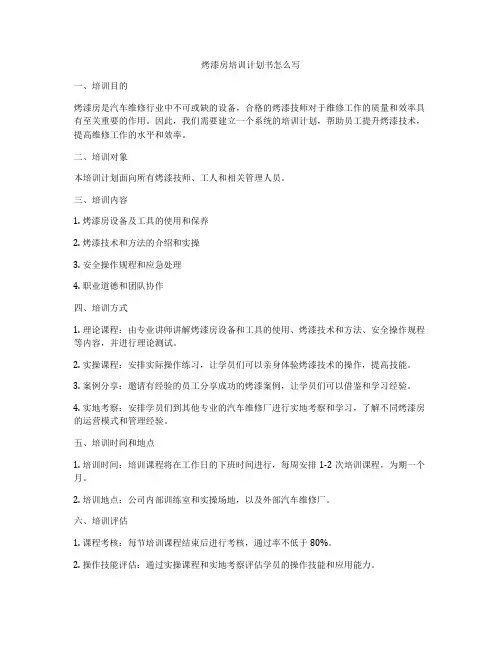 烤漆房培训计划书怎么写