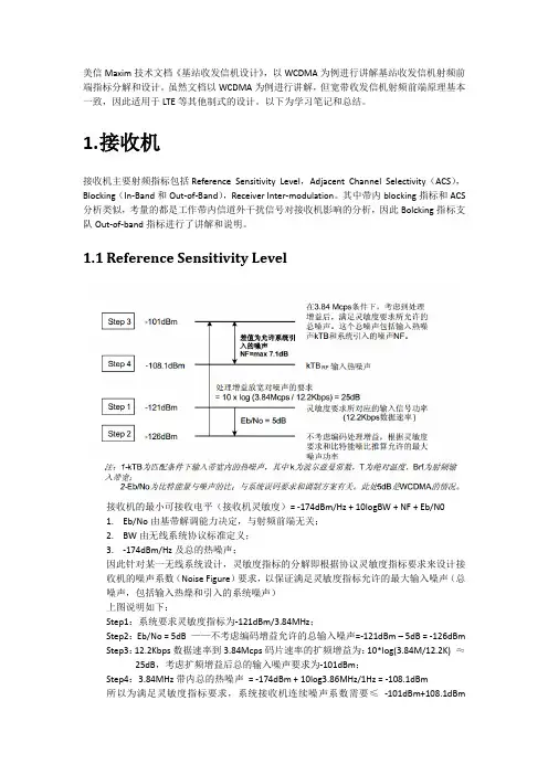 基站射频收发信机指标分解