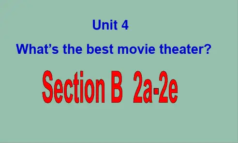 Unit+4+Section+B+2a-2e+课件+2024-2025学年人教版八年级英语上册