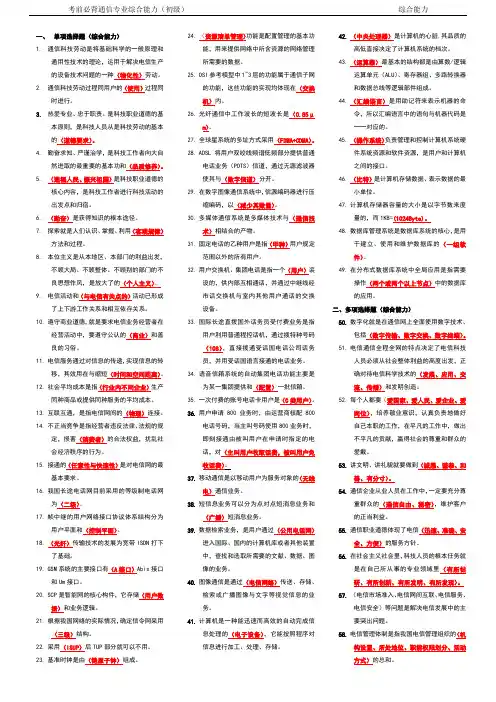 考前必背通信专业综合能力(初级)