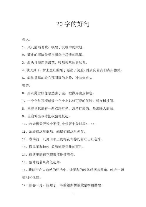 20字的好句