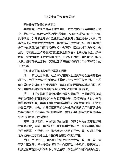 学校社会工作案例分析