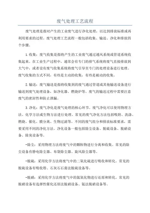 废气处理工艺流程