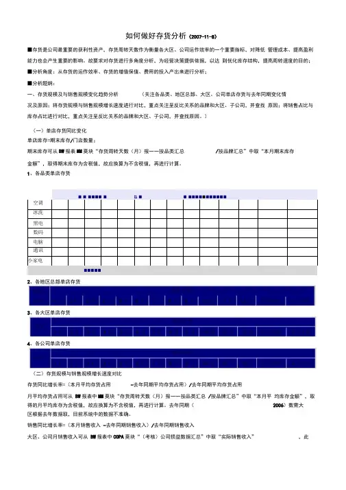 如何做好存货分析