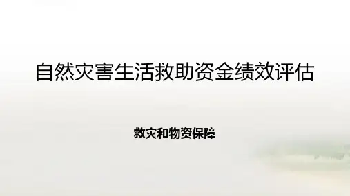 自然灾害生活救助资金绩效评估