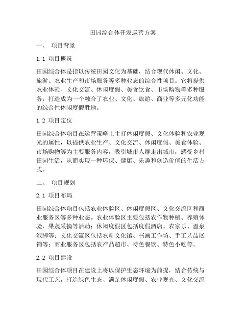 田园综合体开发运营方案