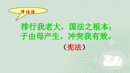 部编版六年级上册道德与法治-  宪法是根本法  课件