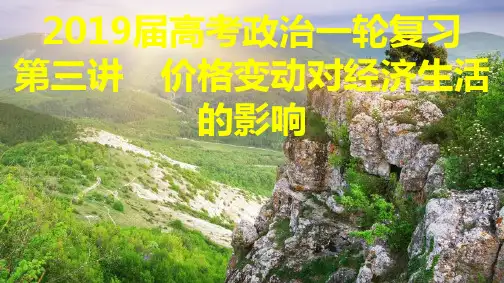 价格变动对经济生活的影响：2019届高考一轮复习课件