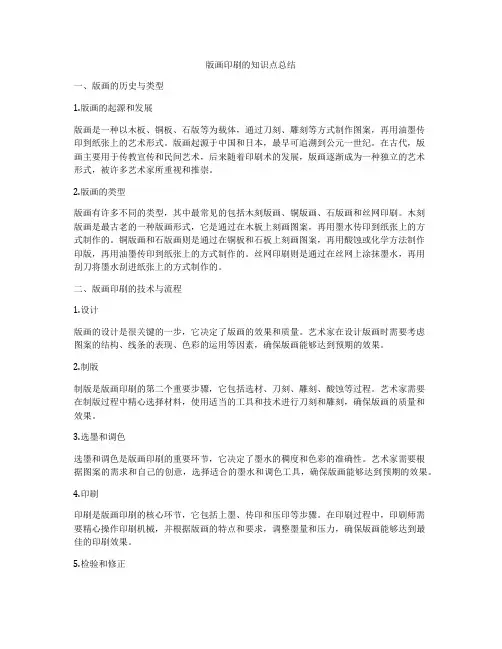 版画印刷的知识点总结