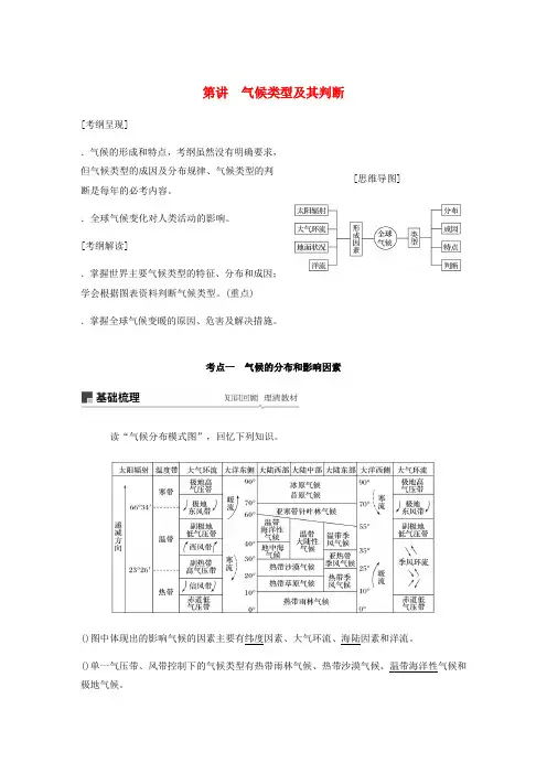 2020版高考地理新导学大一轮复习第一册第三单元从地球圈层看地理环境第11讲气候类型及其判断讲义含解析鲁教