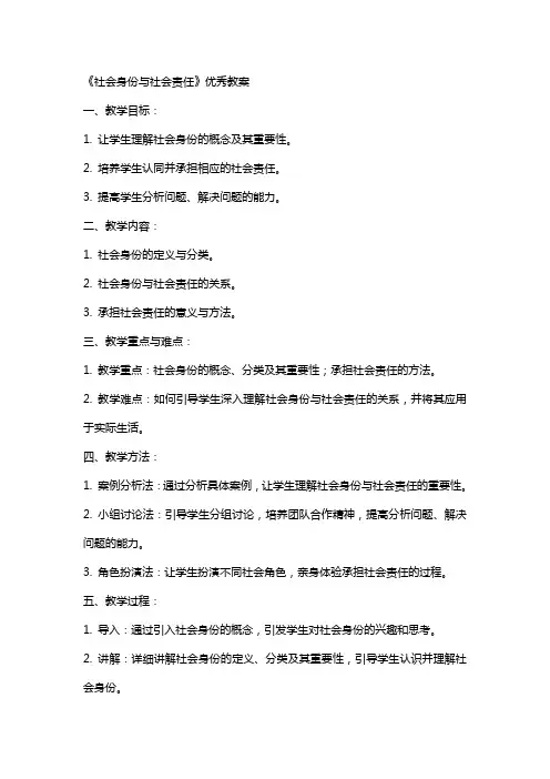 《社会身份与社会责任》教案